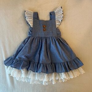 Eleanor Rose Denim and Lace Dress Toddler Girl Size 3T
